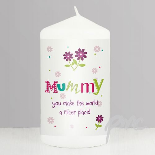 Personalised Patchwork Flower Candle