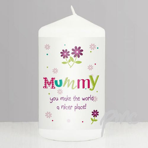 Personalised Patchwork Flower Candle