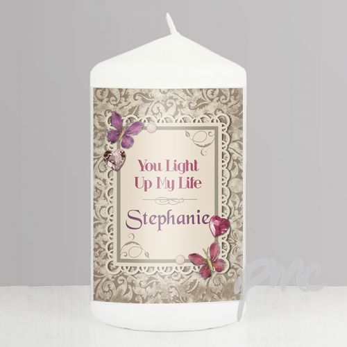 Personalised Butterfly Gem Candle