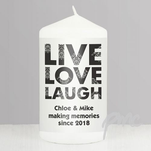 Personalised Live Love Laugh Candle
