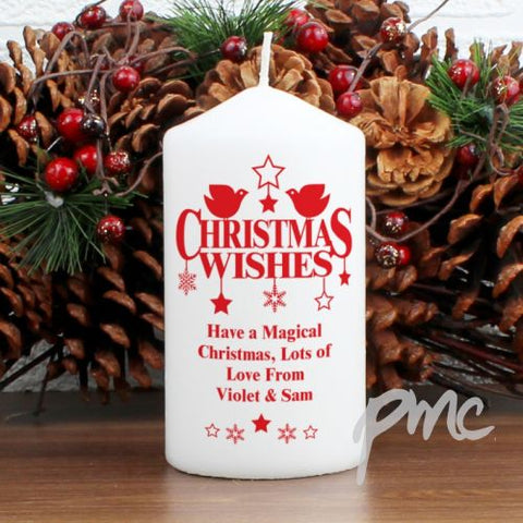 Personalised Christmas Wishes Candle