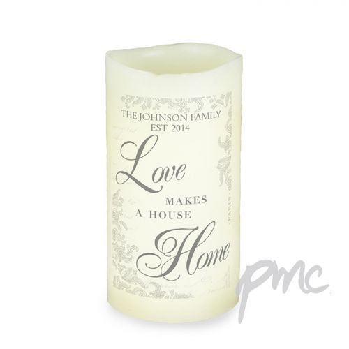 Personalised Love Makes a Home LED Candle