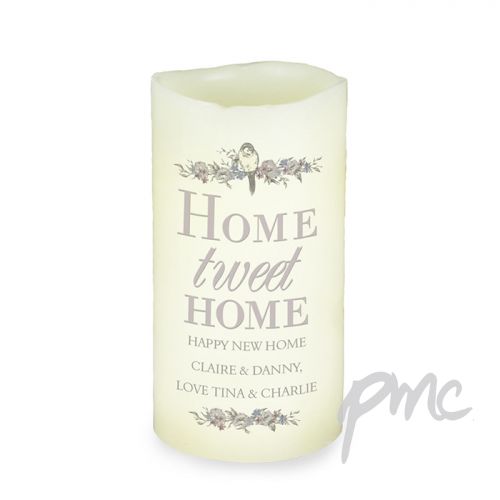 Personalised Home tweet Home LED Candle
