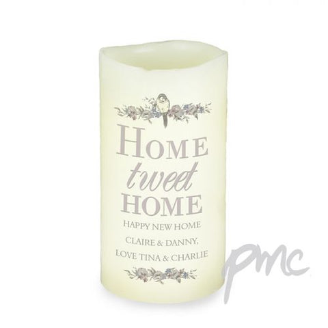 Personalised Home tweet Home LED Candle