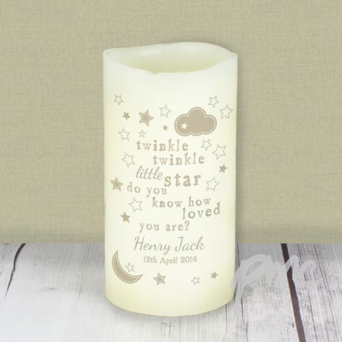 Personalised Twinkle Twinkle Nightlight LED Candle