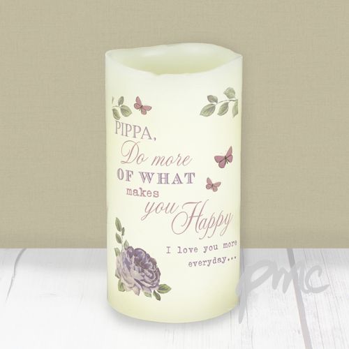 Personalised Secret Garden LED Candle