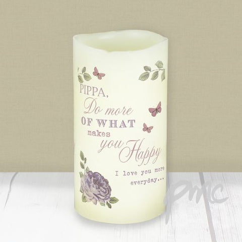 Personalised Secret Garden LED Candle