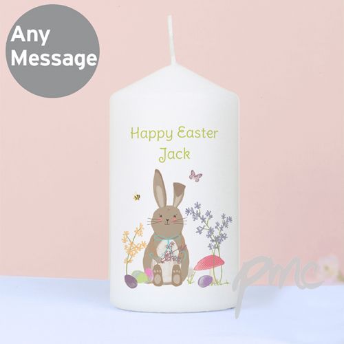 Personalised Easter Meadow Bunny Candle