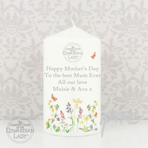 Personalised Country Diary Wild Flowers Candle