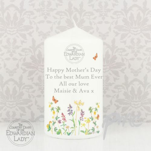 Personalised Country Diary Wild Flowers Candle