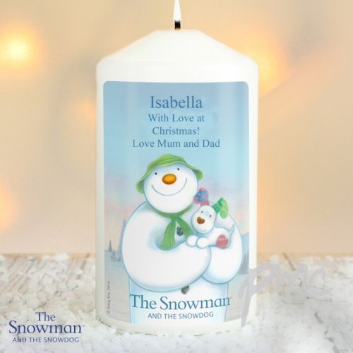 Personalised The Snowman and the Snowdog Candle