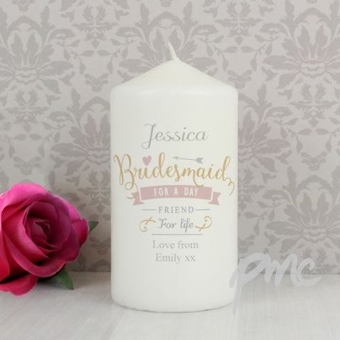 Personalised I Am Glad... Bridesmaid Candle