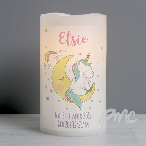 Personalised Baby Unicorn Nightlight LED Candle
