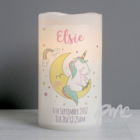 Personalised Baby Unicorn Nightlight LED Candle