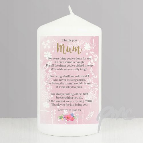Personalised Floral Watercolour Candle