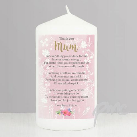 Personalised Floral Watercolour Candle