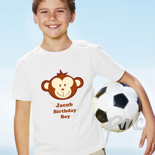 Personalised Monkey Boy Tshirt 5-6 years