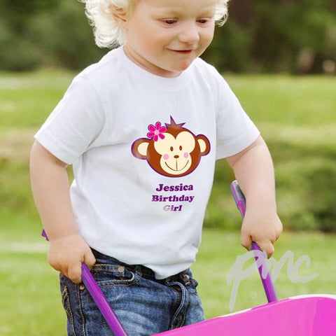 Personalised Monkey Girl Tshirt 3-4 years