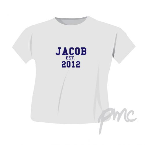 Personalised Established Blue Text Tshirt 5-6 years
