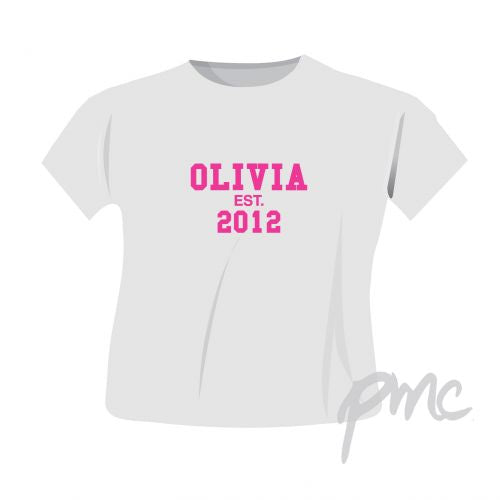 Personalised Established PinkText Tshirt 5-6 years