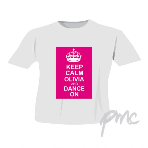 Personalised Pink Keep Calm T-Shirt 7-8 Years
