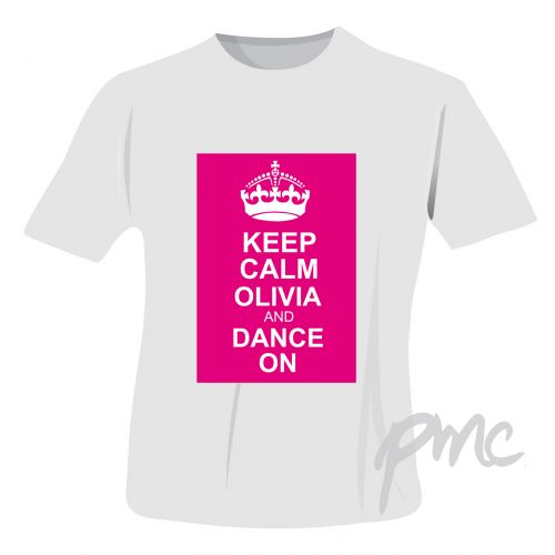 Personalised Pink Keep Calm T-Shirt 9-11 Years