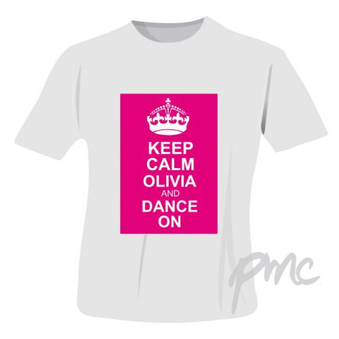 Personalised Pink Keep Calm T-Shirt 14-15 Years