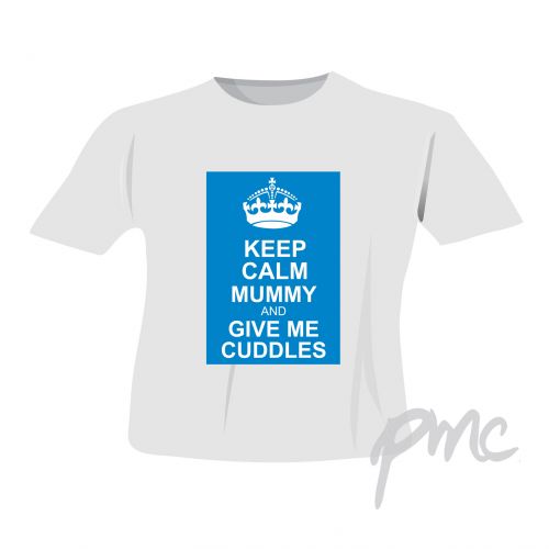 Personalised Blue Keep Calm T-Shirt 1-2 Years