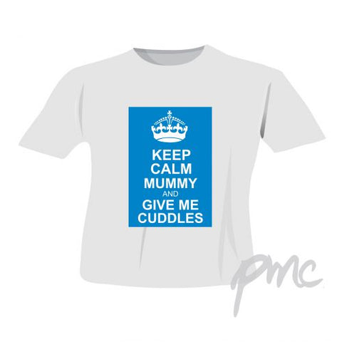 Personalised Blue Keep Calm T-Shirt 1-2 Years