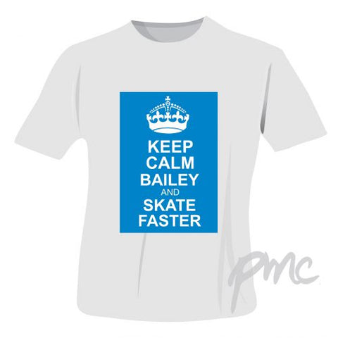 Personalised Blue Keep Calm T-Shirt 12-13 Years