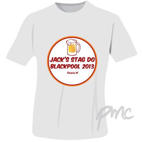 Personalised Beer Stag Do T-Shirt - White - Extra Large