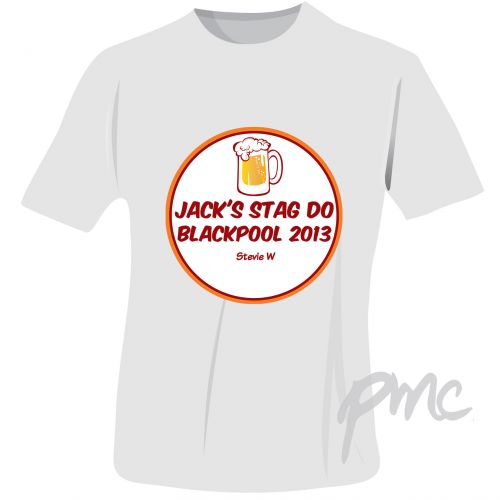 Personalised Beer Stag Do T-Shirt - White - Extra Extra Large