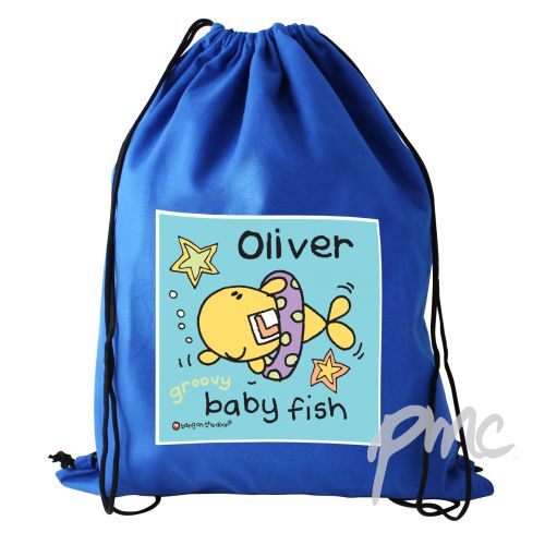 Personalised Bang On The Door Baby Fish Boys Swim & Kit Bag