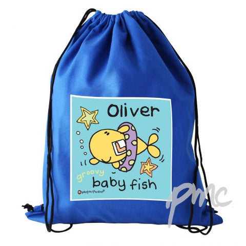 Personalised Bang On The Door Baby Fish Boys Swim & Kit Bag