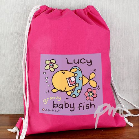 Personalised Bang On The Door Baby Fish Girls Swim & Kit bag
