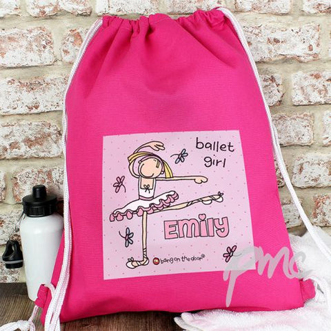 Personalised Bang On The Door Ballet Dancer School & Dance Bag