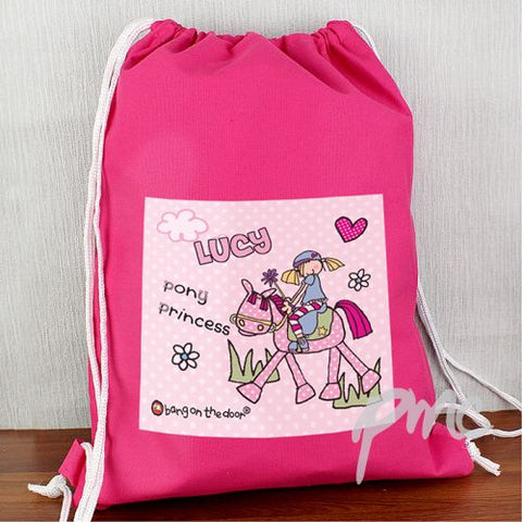 Personalised Bang On The Door Pony Girl Swim & Kit Bag