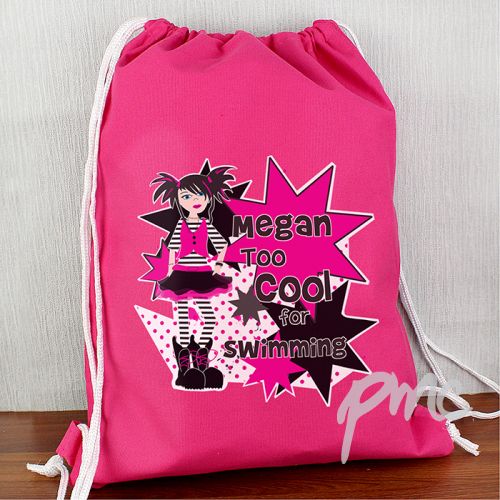 Personalised Girls Too Cool Swim & Kit Bag