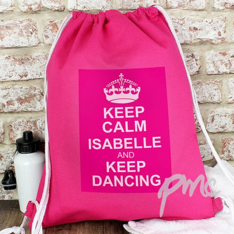 Personalised Pink Keep Calm Swim & Kit Bag