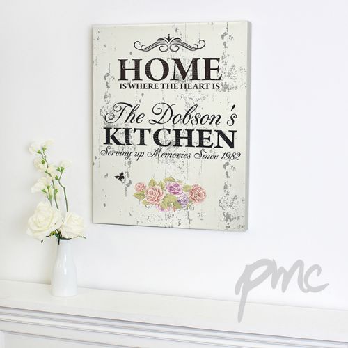 Personalised Floral Shabby Chic Canvas