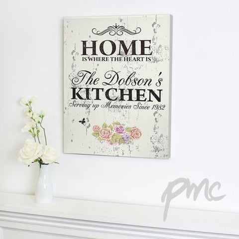 Personalised Floral Shabby Chic Canvas