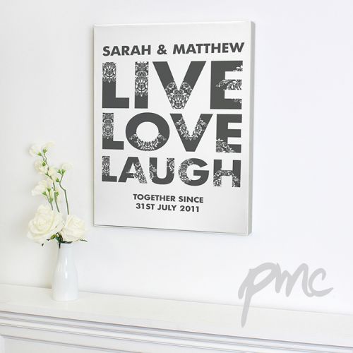 Personalised Live Love Laugh Canvas