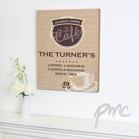 Personalised Cafe Canvas