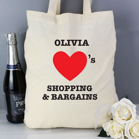 Personalised Hearts Cotton Bag