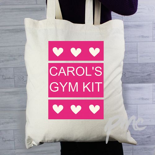 Personalised Small Hearts Cotton Bag