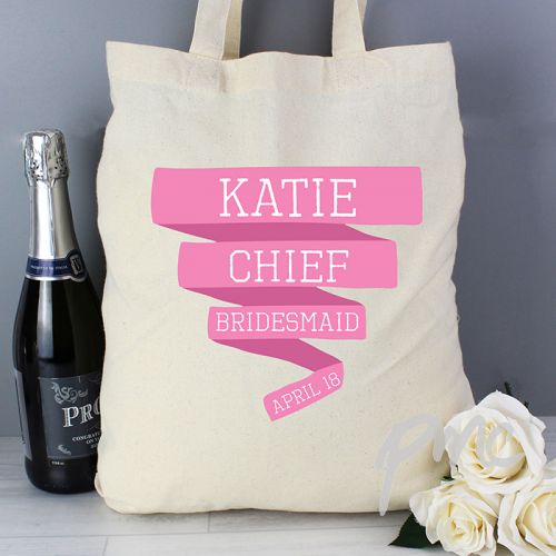 Personalised Pink Banner Cotton Bag