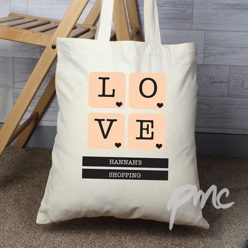 Personalised LOVE Tiles Cotton Bag