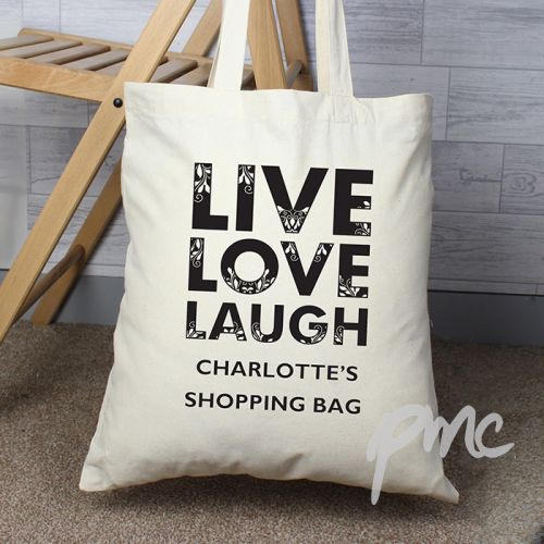 Personalised Live Laugh Love Cotton Bag