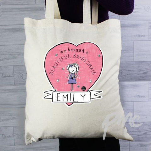 Personalised Purple Ronnie Female Wedding Cotton Bag