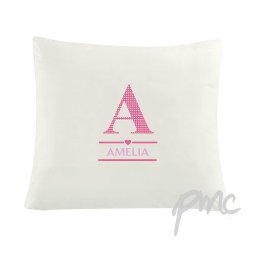 Personalised Girls Initial Cushion Cover